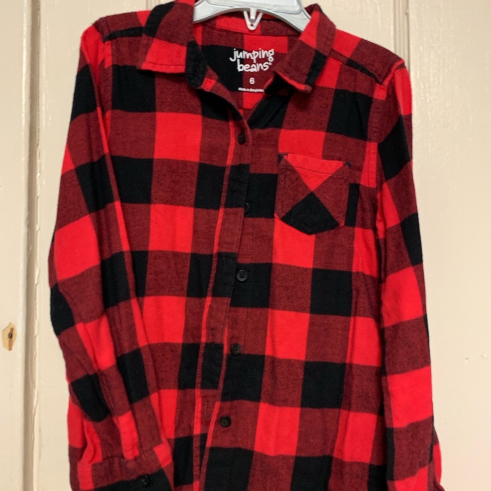 Girls Flannel Buttoned Shirt